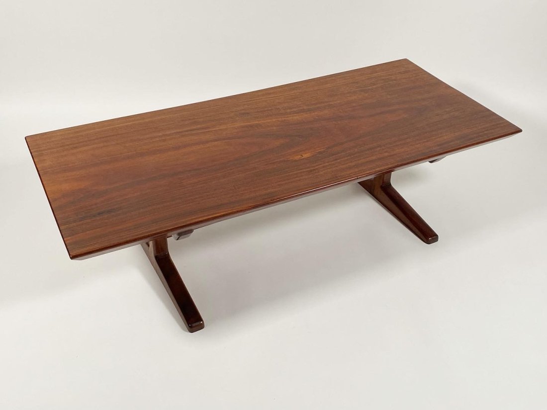 1970s California Studio Craft Made Solid Mahogany Coffee Table Nakashima Style (1 of 5)
