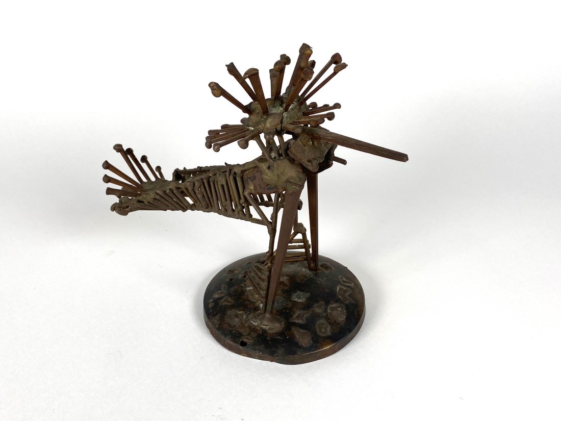 1970s Abstract Iron Bird Sculpture: 1970s Abstract iron bird sculpture 9" L x 6.5" H x 5" W.