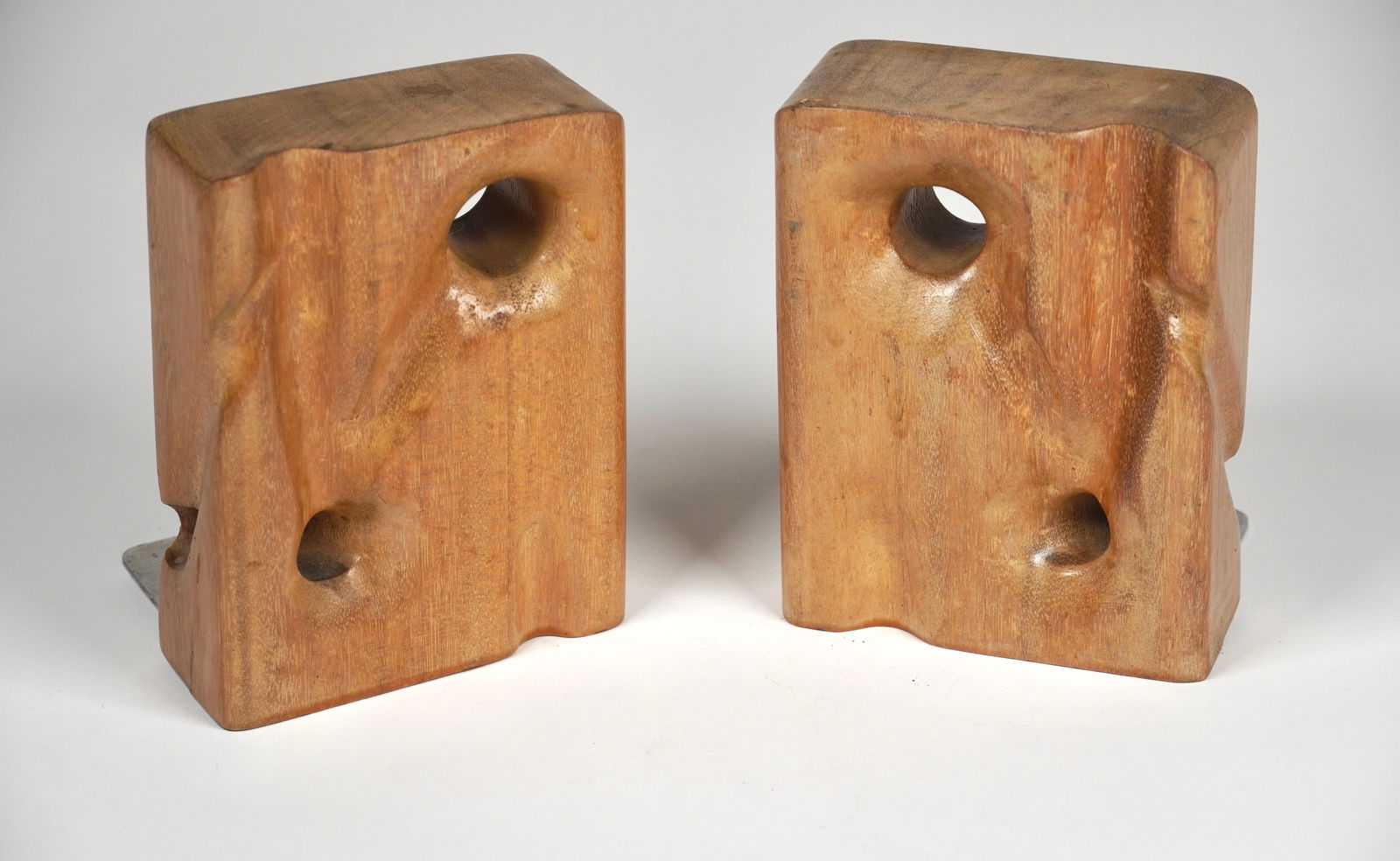 Pair of Wooden Abstract Bookends (1 of 3)