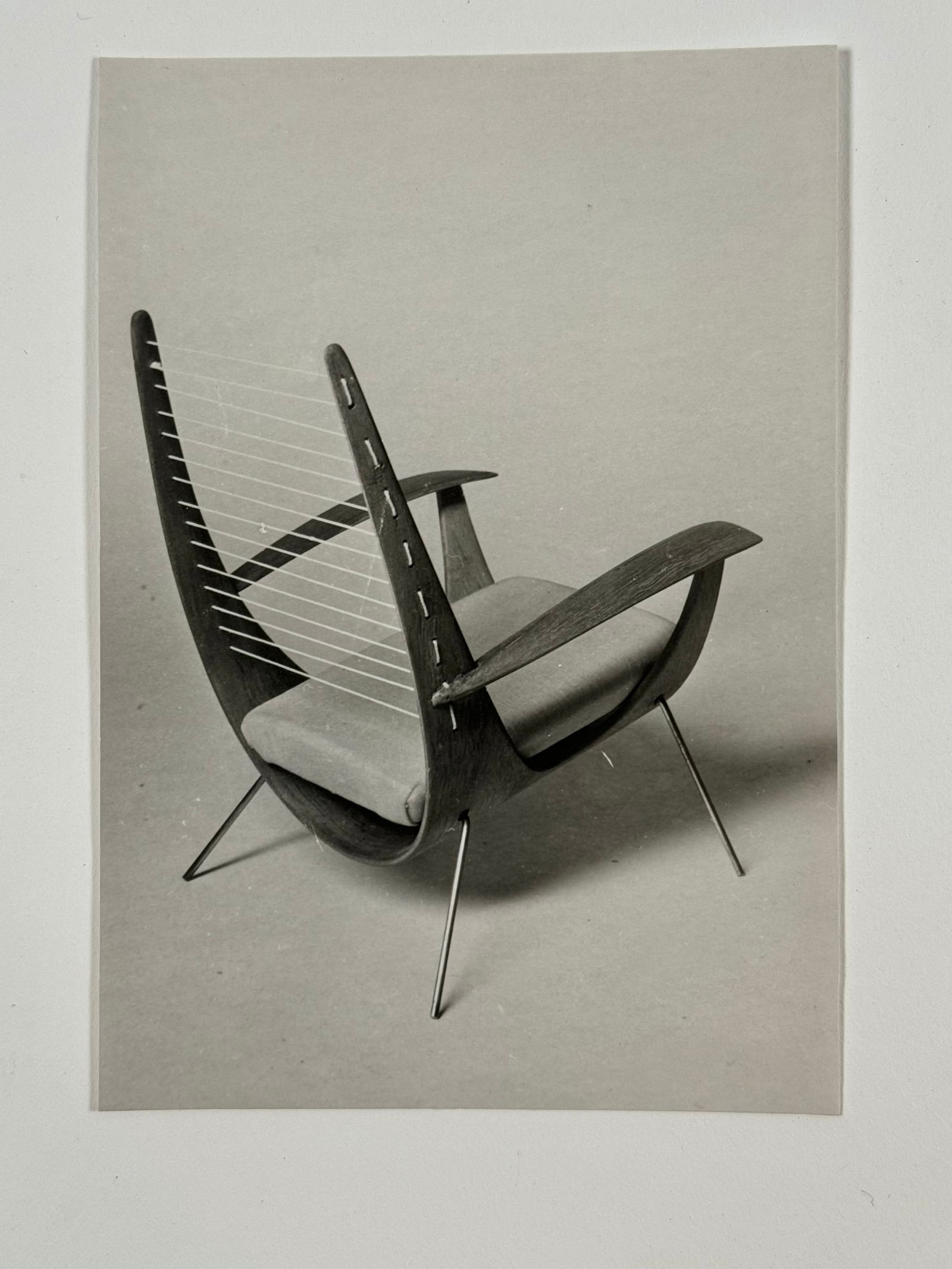Silver Gelatin Photo of a Modernist Chair (Prototype) Circa 1950s (1 of 2)