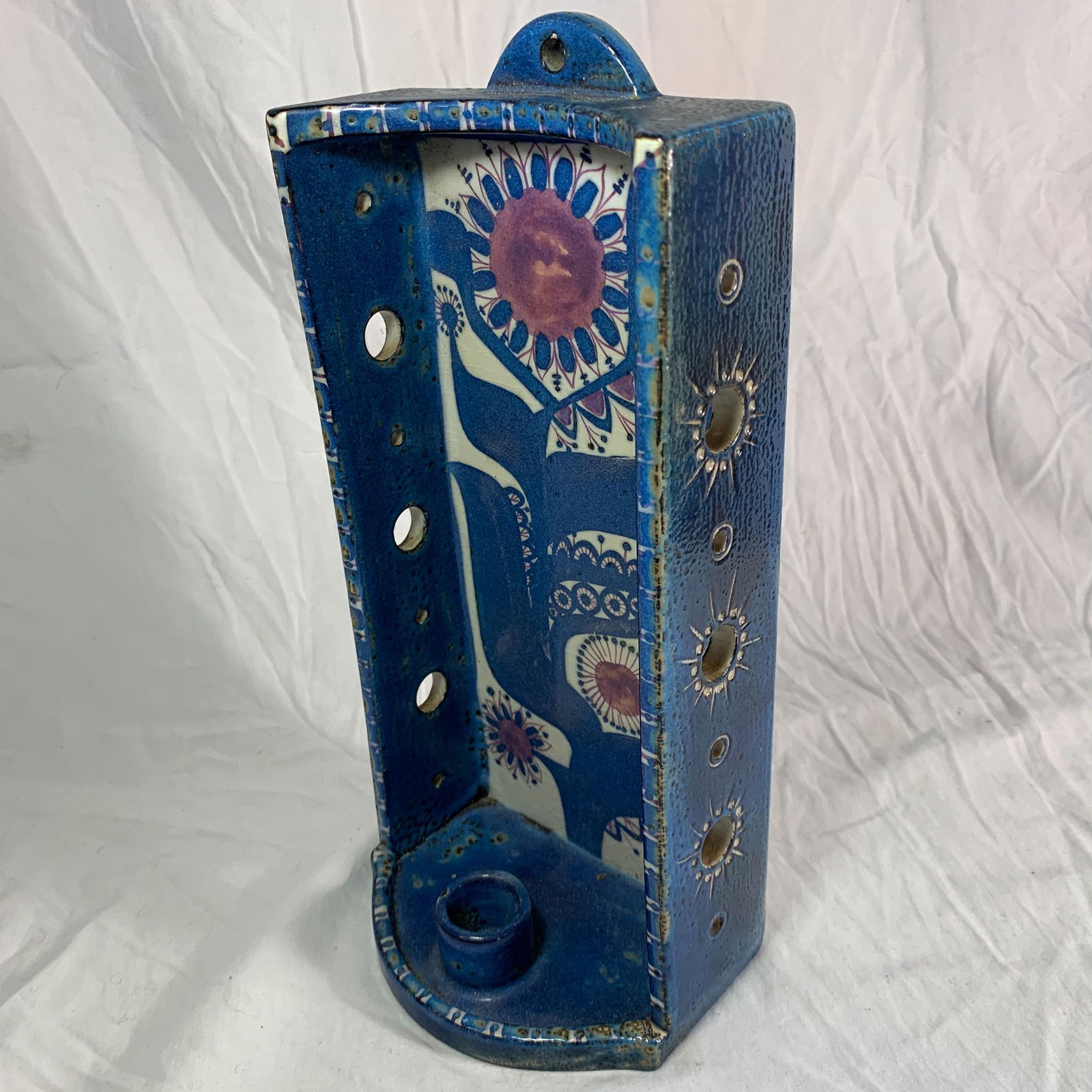 Berte Jessen Wall Candle Holder: Berte Jessen Wall Candle Holder for Royal Copenhagen c. 1950 Measures 5.25" x 3.75" x 11.5"