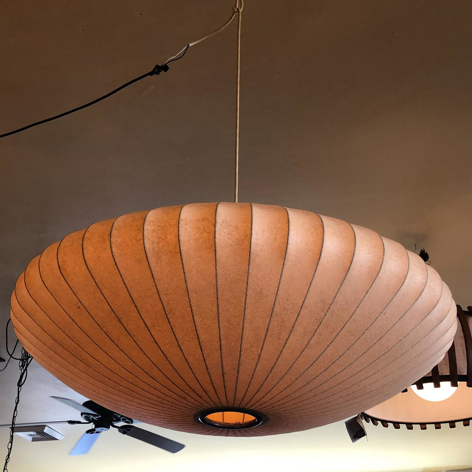 George Nelson Saucer Pendant Lamp , American: George Nelson Saucer Pendant Lamp, American, by Modernica c.1980 Measures 36" D x 14.75"