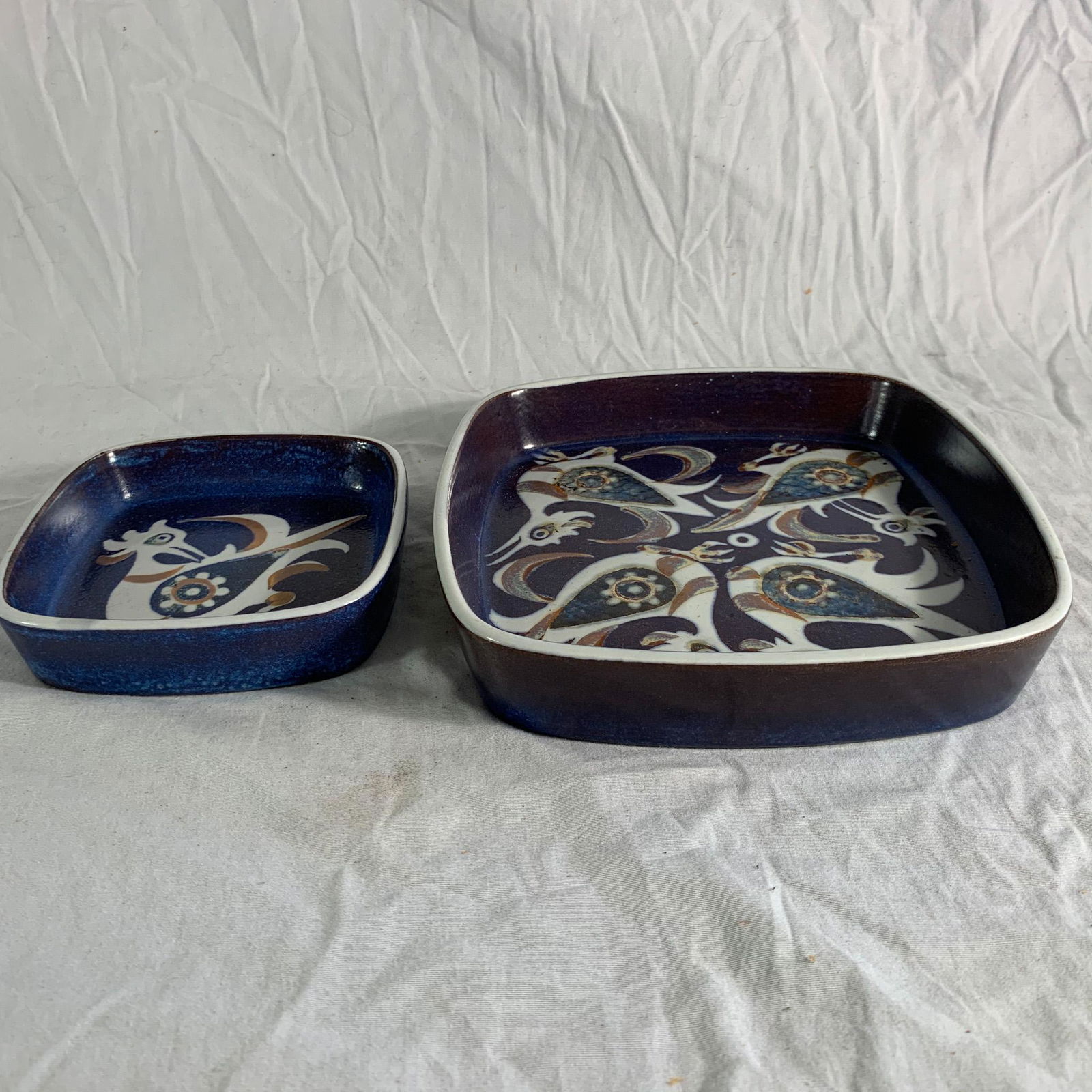 Group of Nils Thorsson Royal Copenhagen Bowls: Group of Nils Thorsson Royal Copenhagen Bowls - Indiana pattern one bowl 4.5" and the larger at 6.75"