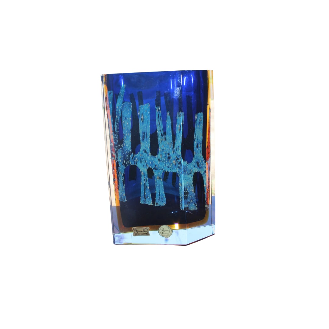 Pavel Hlava for Egemann, Galaxy Vase, Czech: Pavel Hlava for Egemann 'Galaxy Vase', Czech c. 1964 with its labels condition is perfect Measures 8.5" x 5.5" x 2.5"