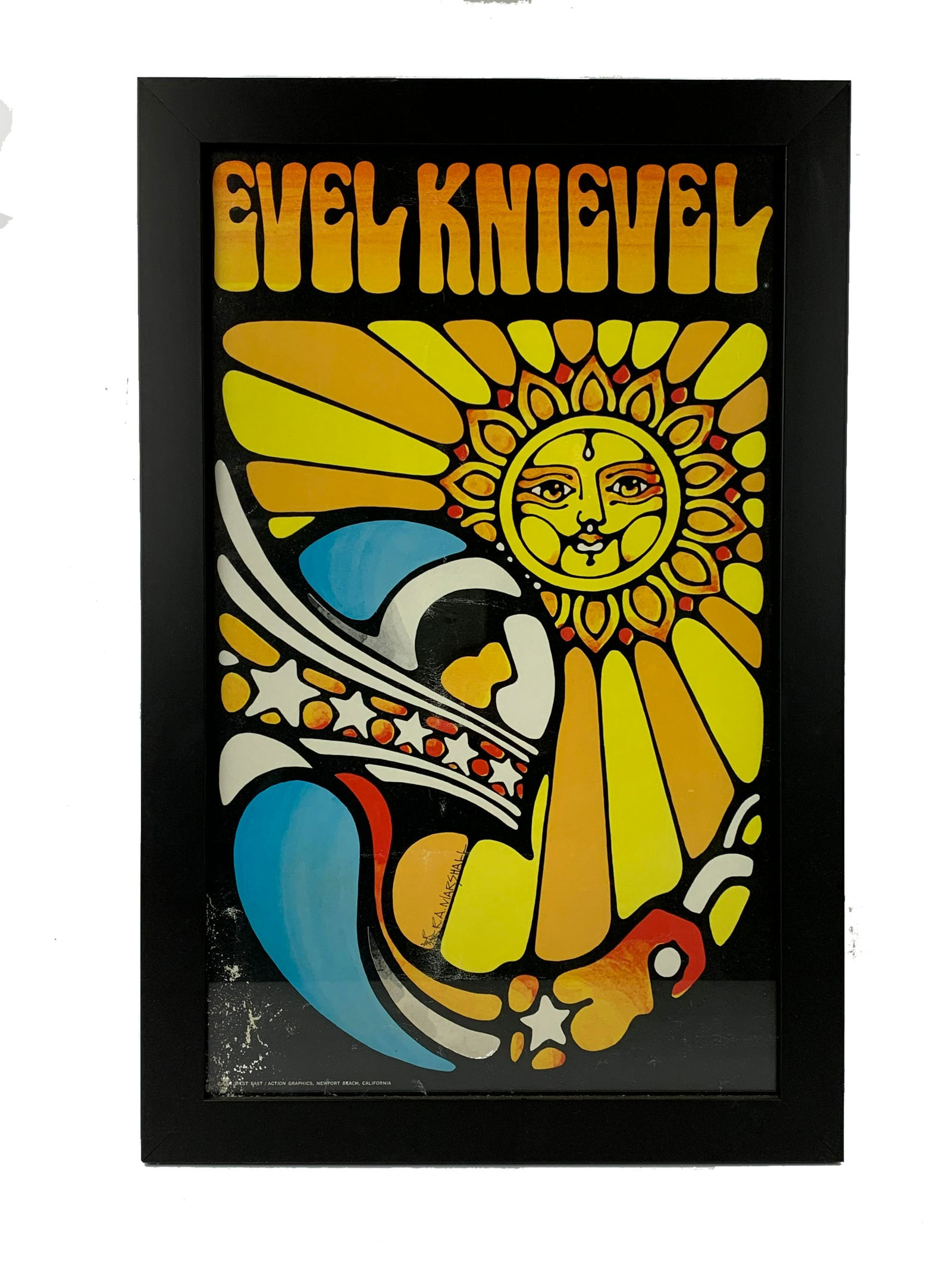 Rare Evel Knievel Psychedelic Art Poster (1 of 7)