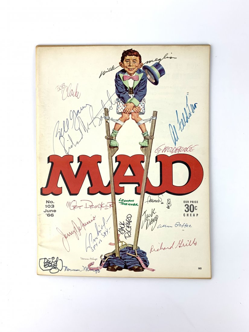 Autographed MAD Magazine 1966 17 Artist Signatures (1 of 8)