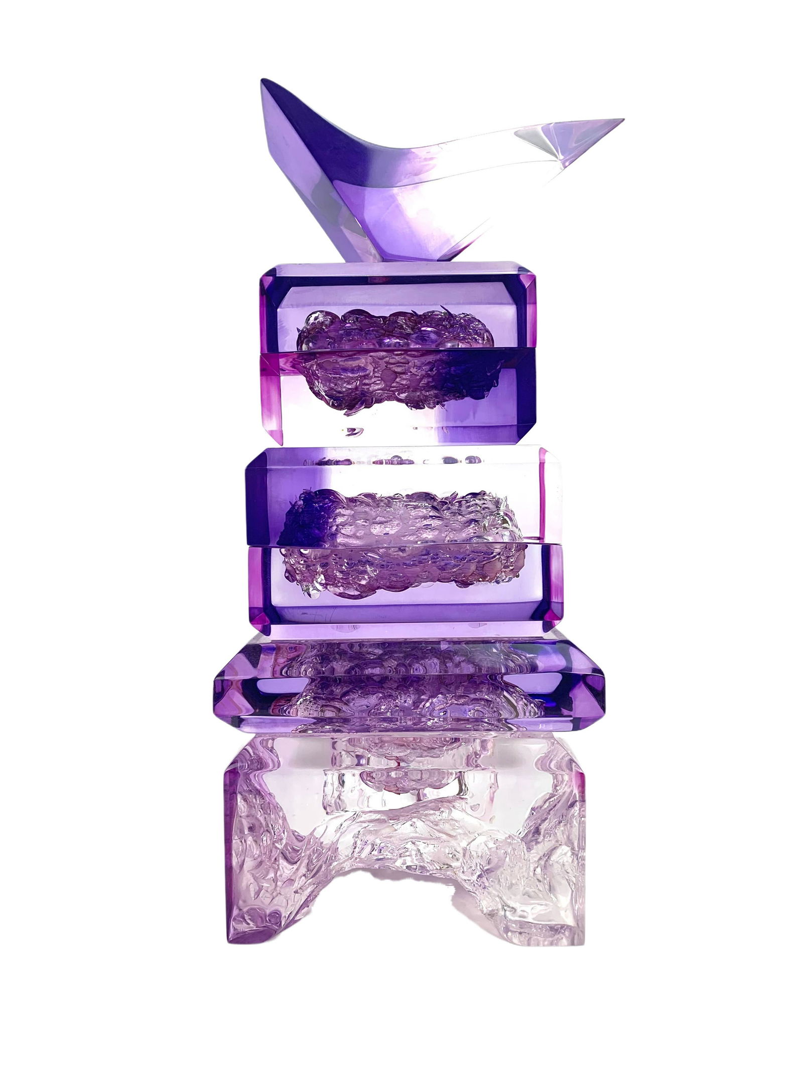 Large Lucite Block Sculpture Signed (1 of 10)