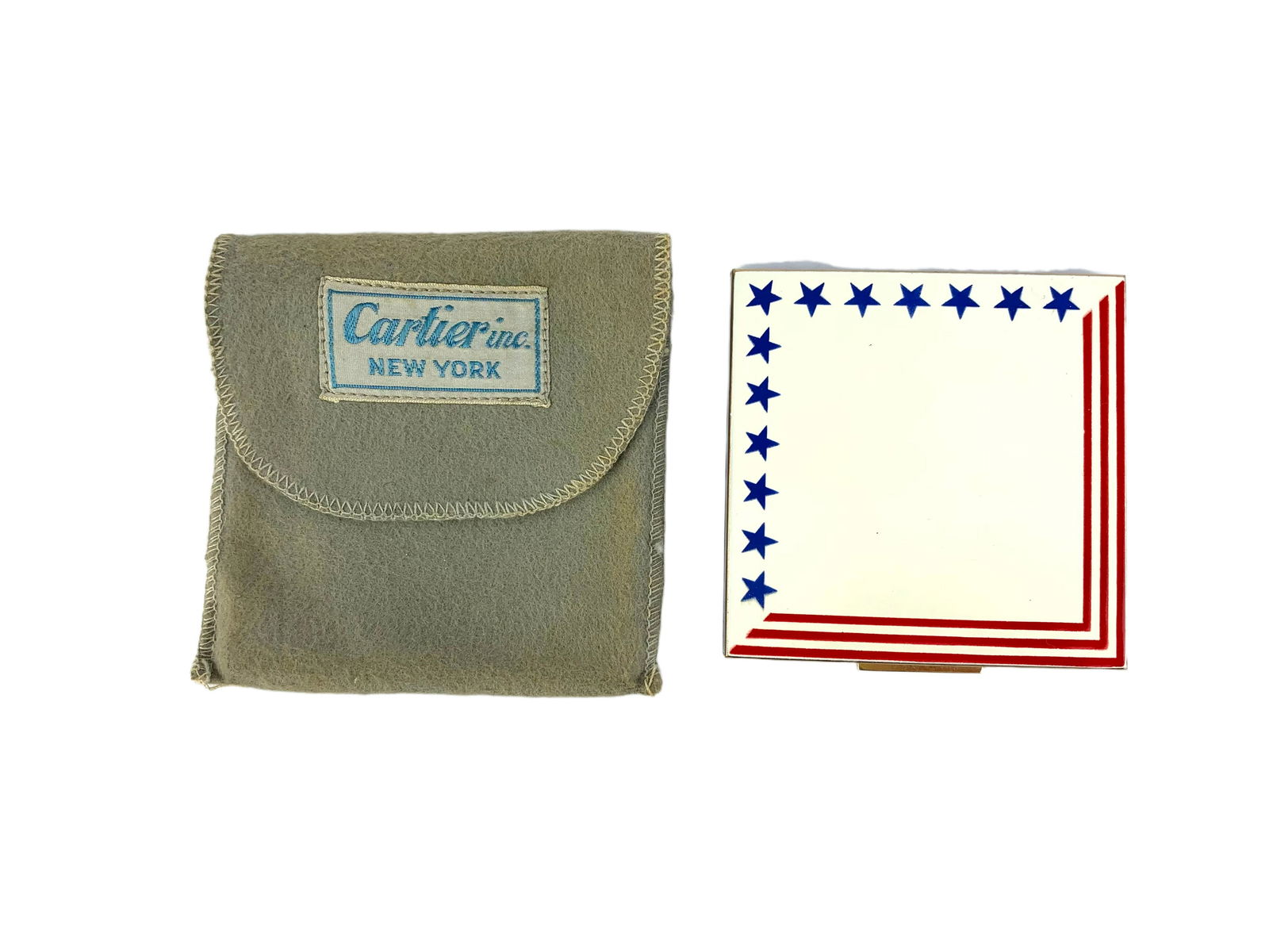 Vintage Cartier American Flag Enamel Compact (1 of 9)