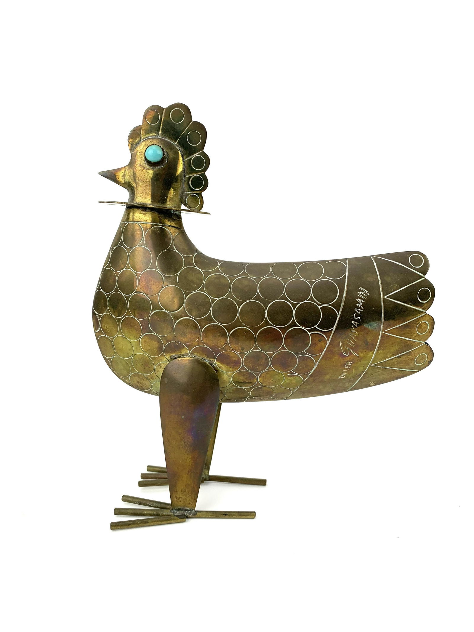 Oswaldo Guayasamin Peruvian Modernist Brass Chicken Sculpture (1 of 6)