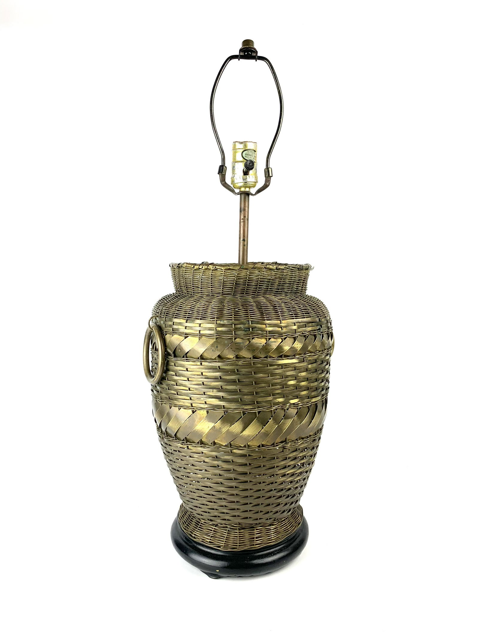 Vintage Chapman Woven Brass Basket Lamp (1 of 7)