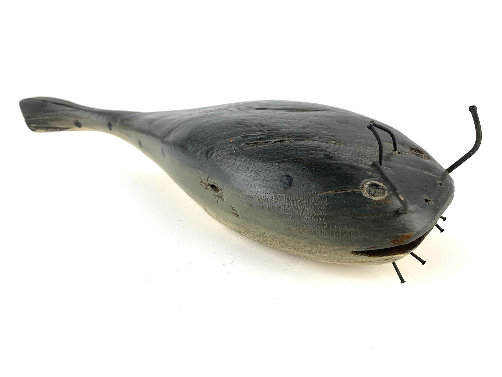 Folk Art Wood Carved Catfish Decoy (1 of 7)