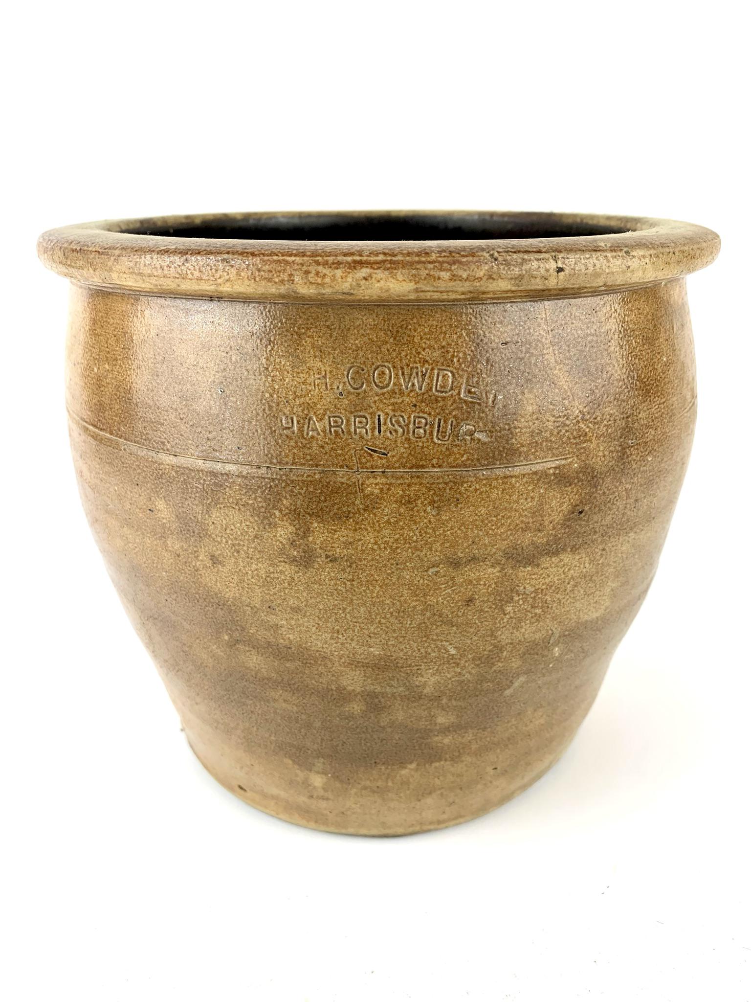 F. H. Cowden Salt Glaze Stoneware Crock Primitive (1 of 7)