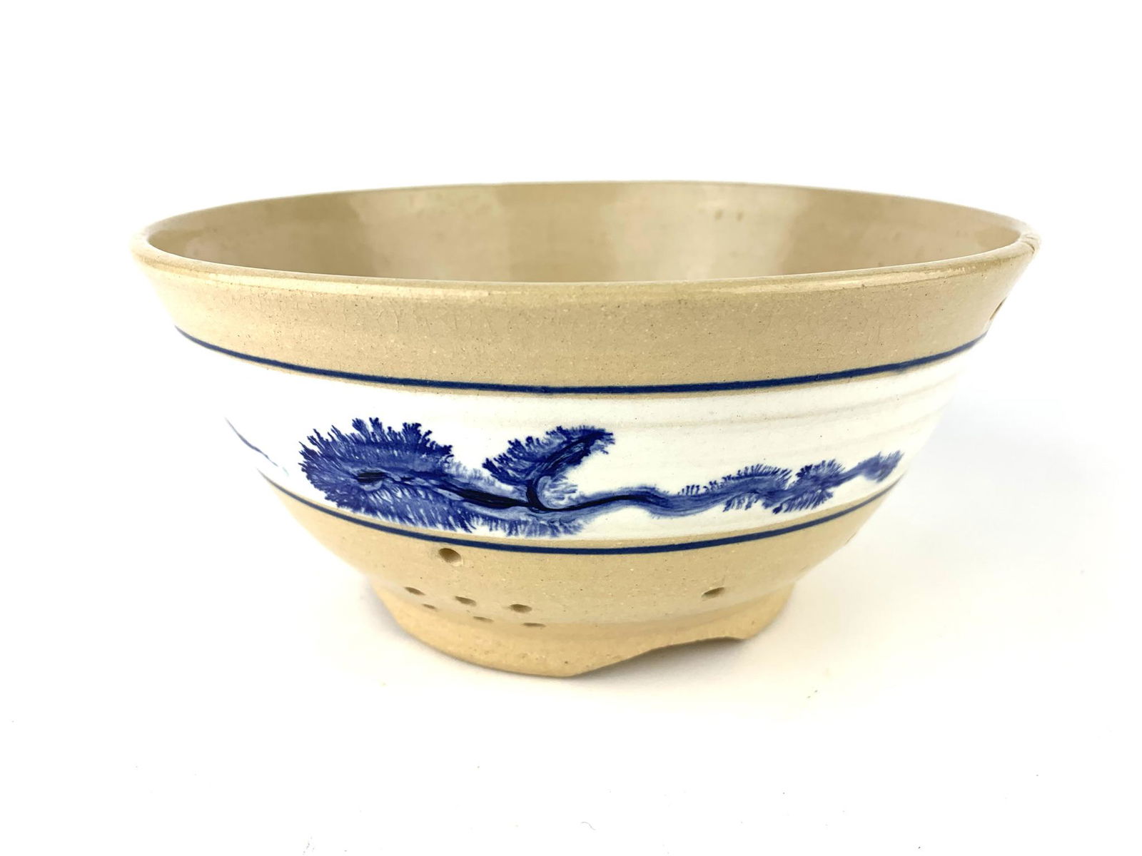 St. Knoll Seaweed Pattern Crock Bowl Colander (1 of 5)