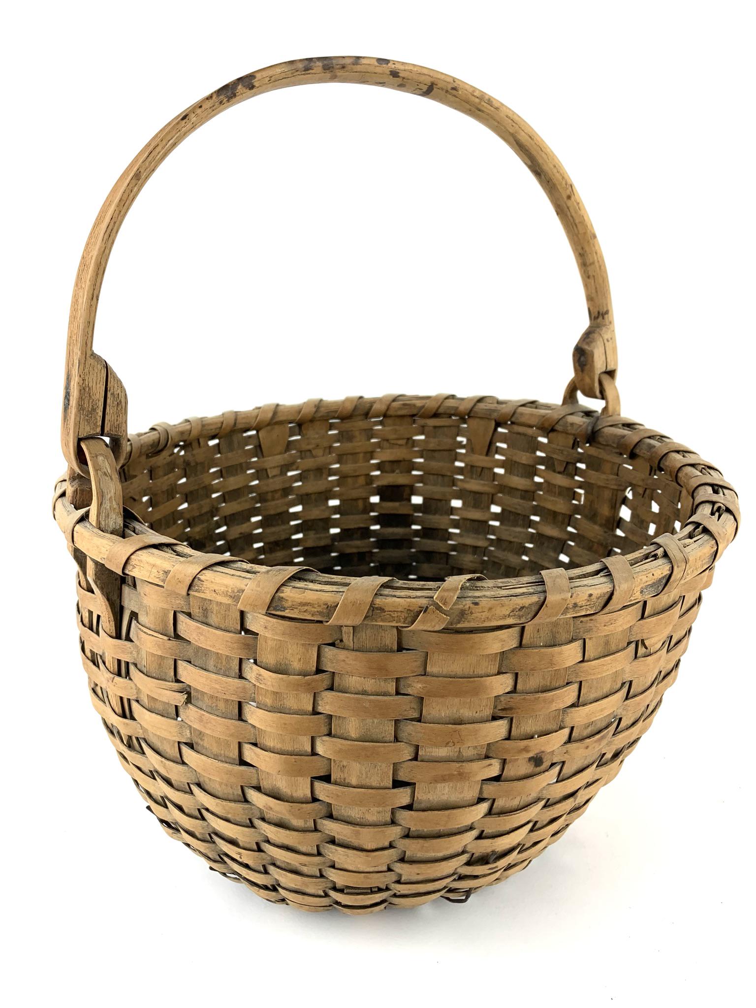 Antique New England Swing Handle Ash Splint Basket (1 of 9)