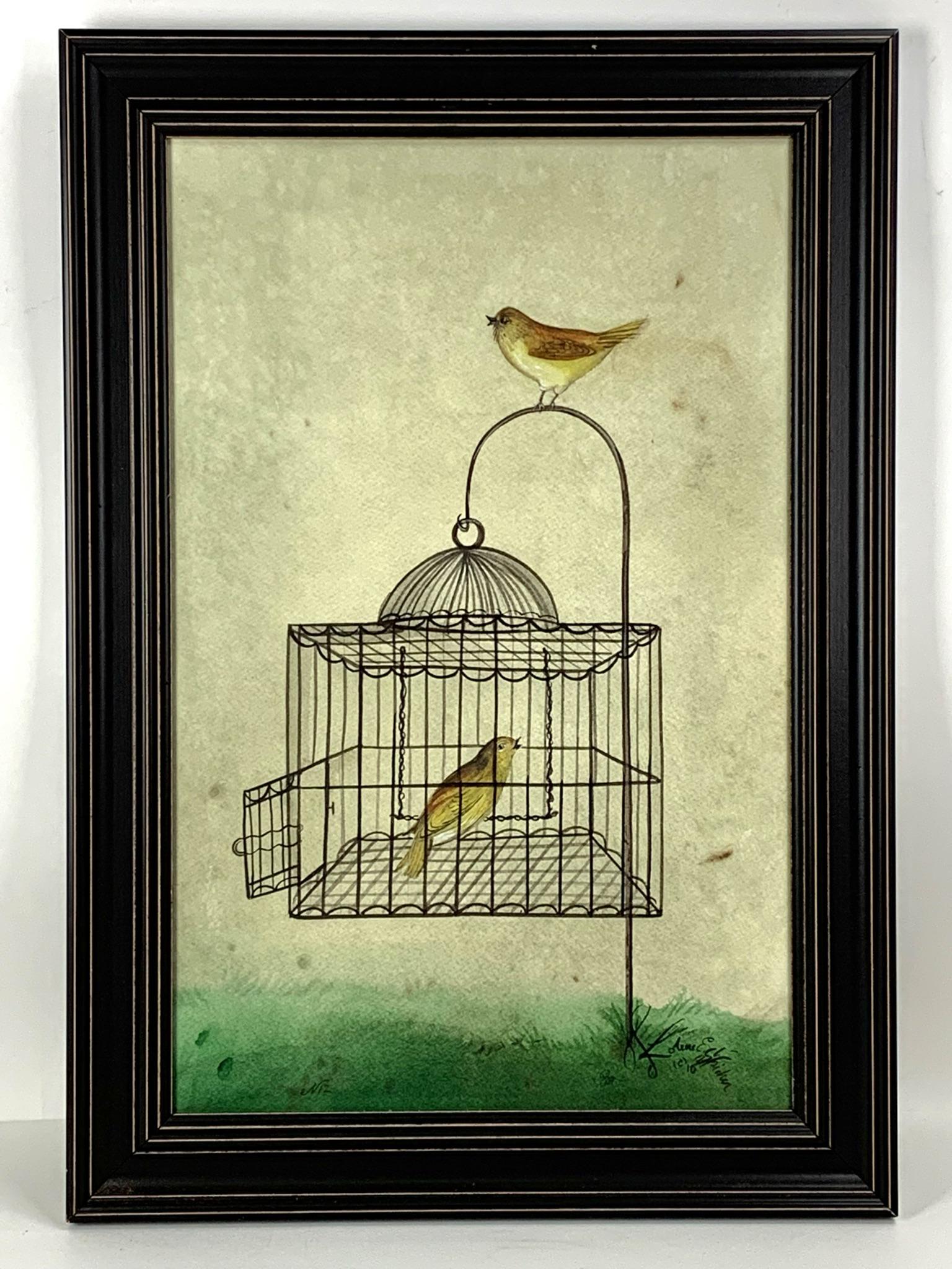 Yellow Bird in Cage Wall Art by Spicher & Company (1 of 5)