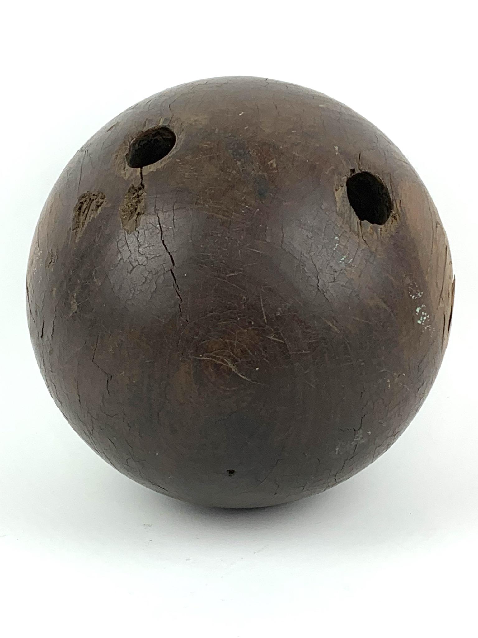 Antique Bowling Ball Lignum Vitae Wood (1 of 6)