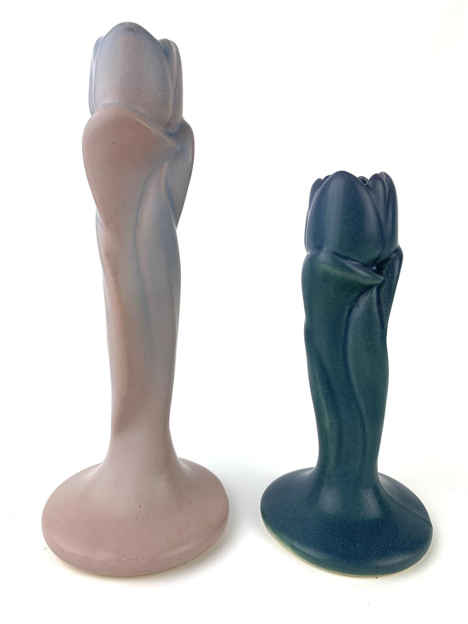 Van Briggle Art Pottery Flower Candlesticks (1 of 5)