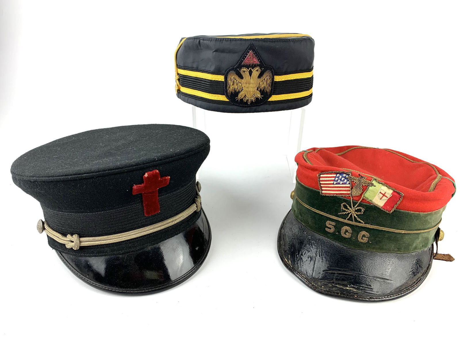 Antique Fraternal Freemason Hat Group (1 of 18)
