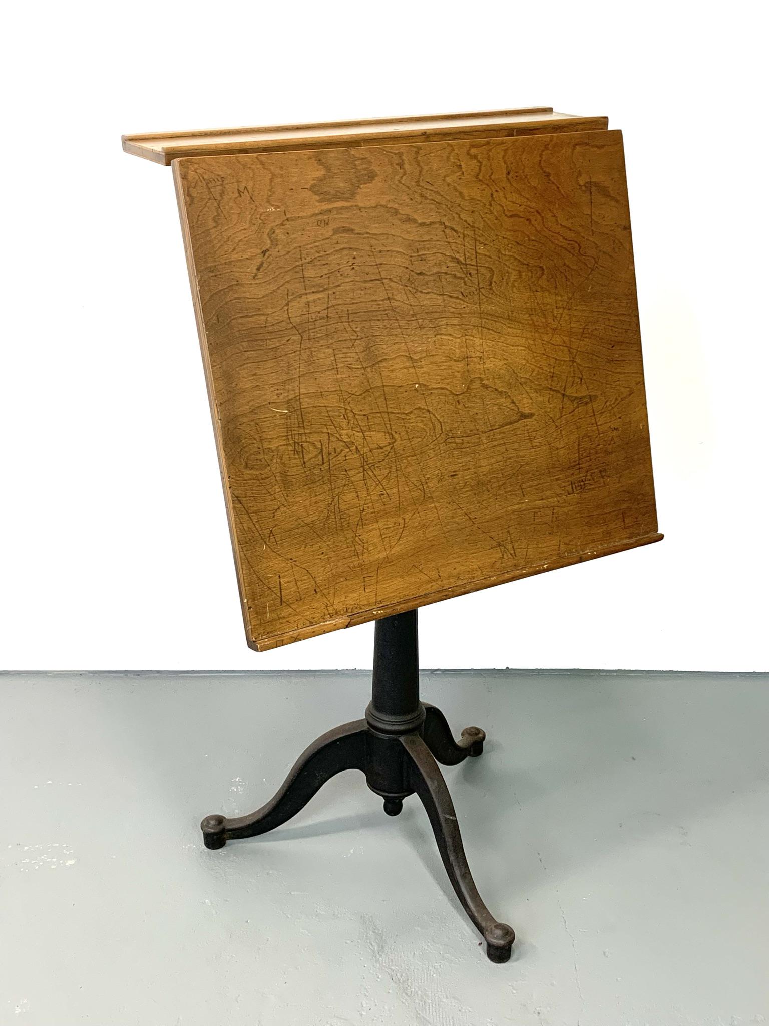 Antique Cast Iron Drafting Desk Table (1 of 11)