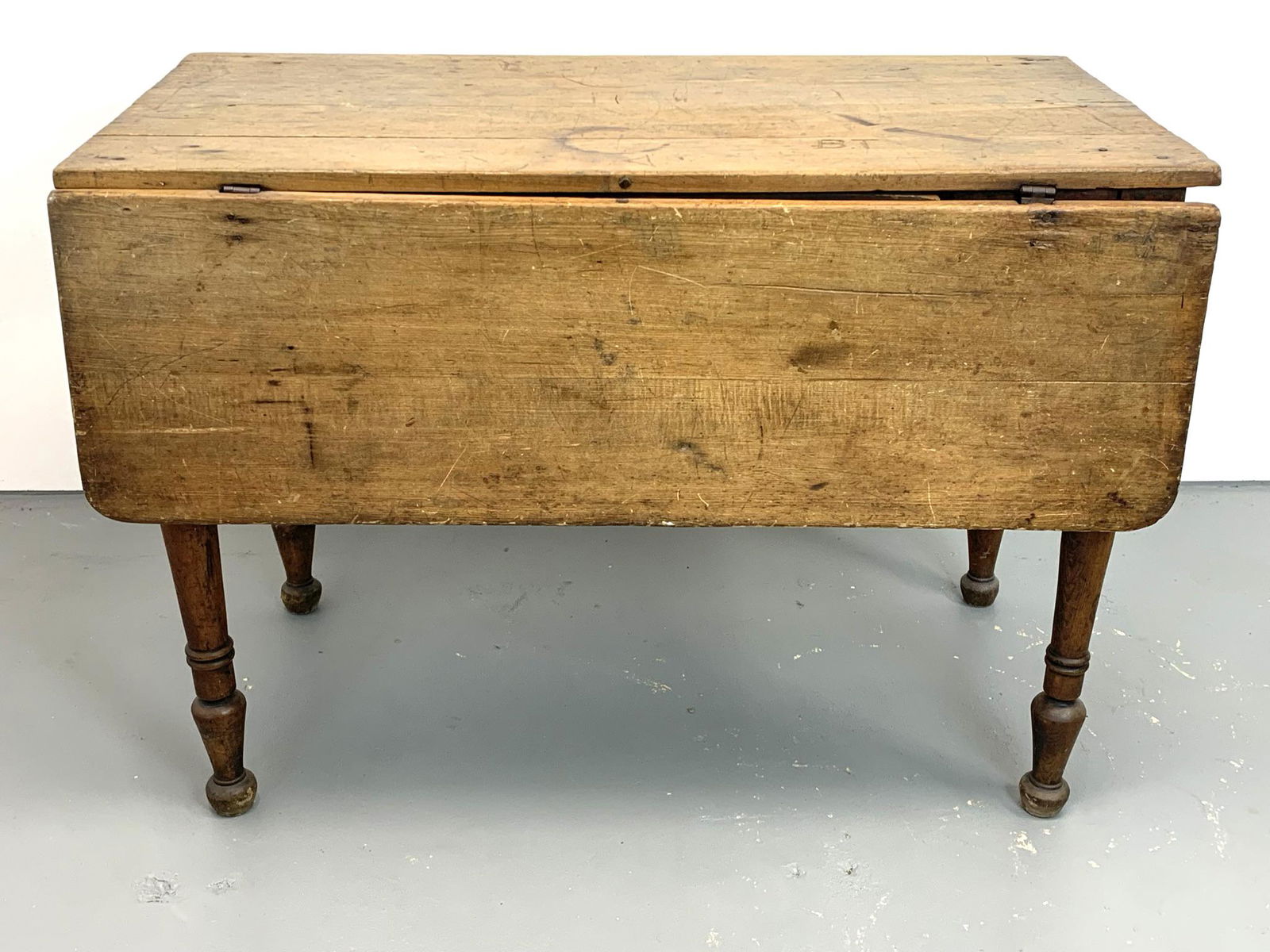 Antique Primitive Wood Drop Leaf Table (1 of 10)