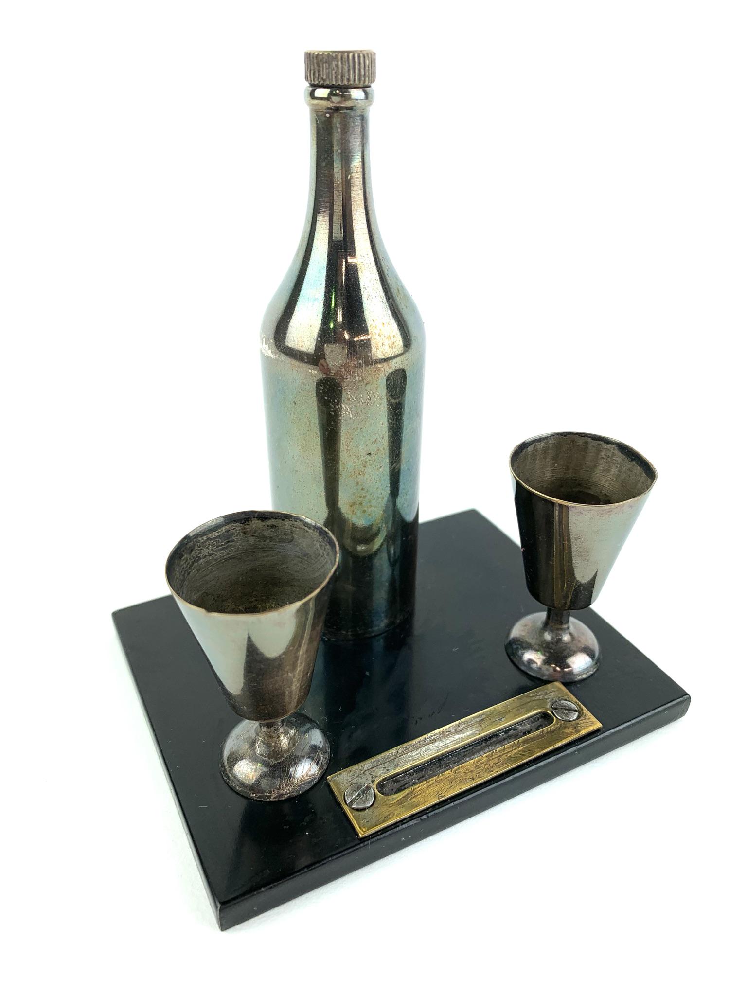 Art Deco Silver Plated Bottle Cup Striker Lighter (1 of 6)