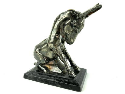 Art Deco Ronson Donkey Jackass Striker Lighter: Cast pot metal Donkey shape striker lighter. Measures 5" x 5" x 2 5/8".