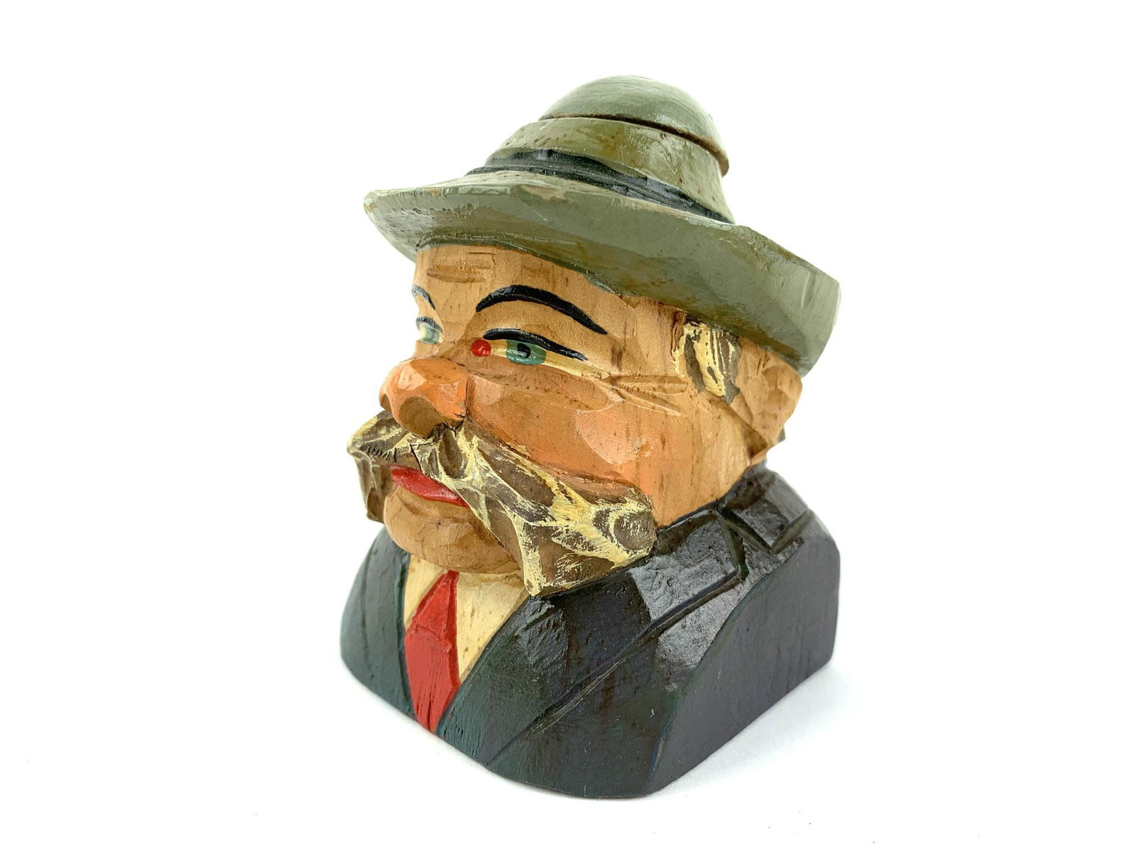 Vintage German Wood Carved Bust Lighter (1 of 6)