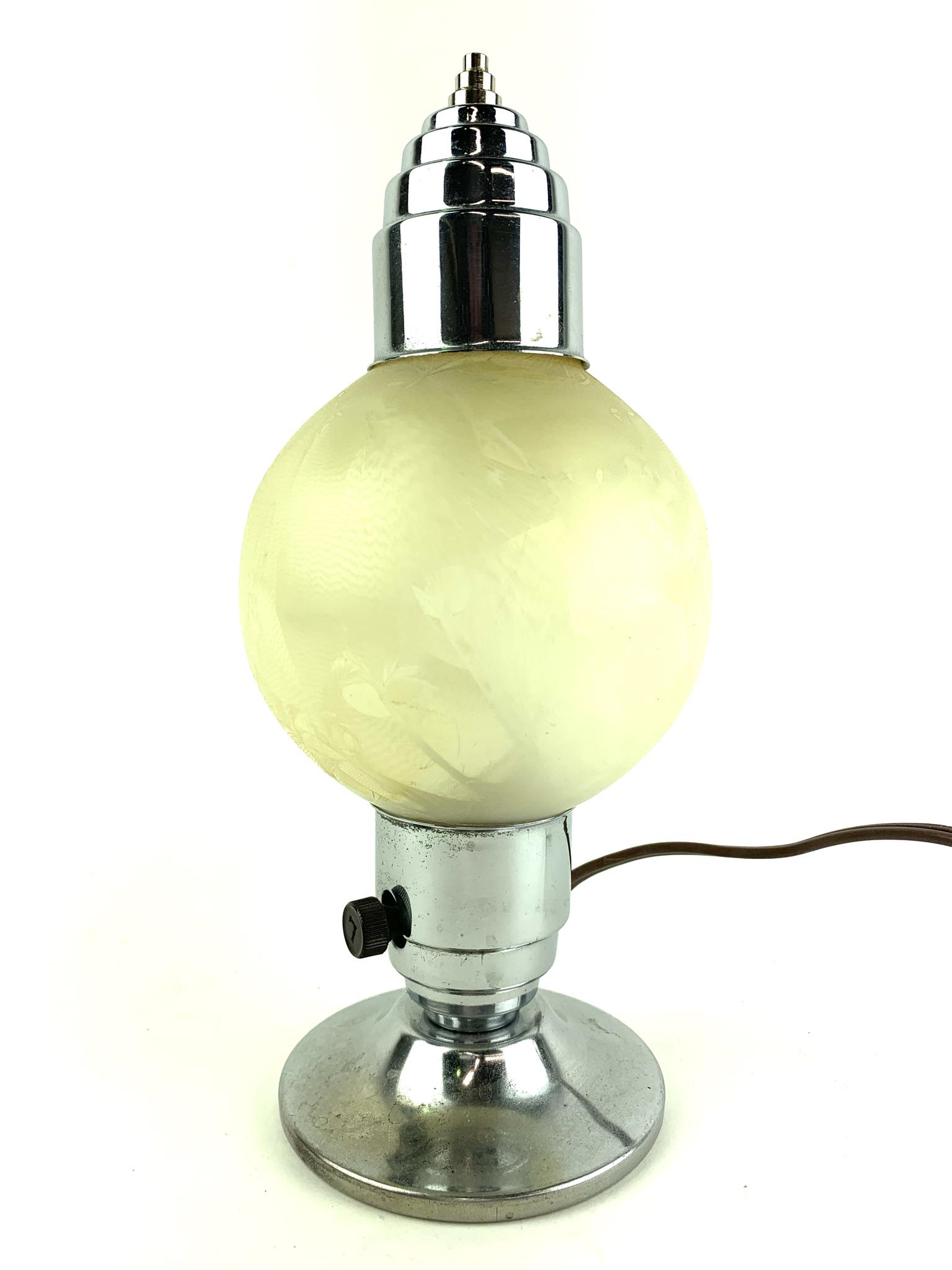 Art Deco Globe Chrome Lamp (1 of 7)