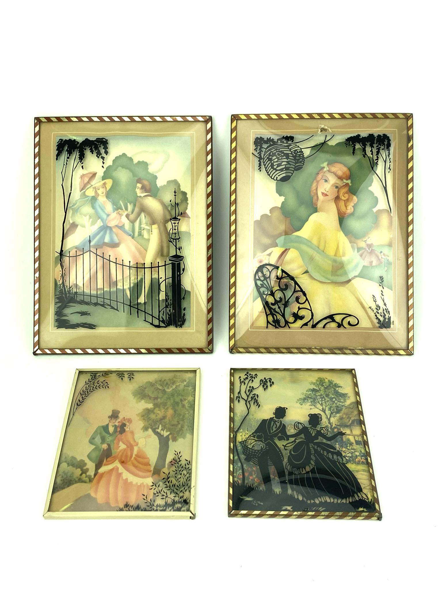 Art Deco Lady Litho Silhouette Framed Art Group (1 of 8)