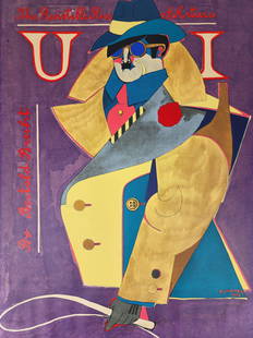 Richard Lindner Resistible Rise of Arturo 1968: Vintage serigraph print by Richard Lindner titled "The Resistible Rise of Arturo Ui" 1968. Measures 20" x 29 3/4"