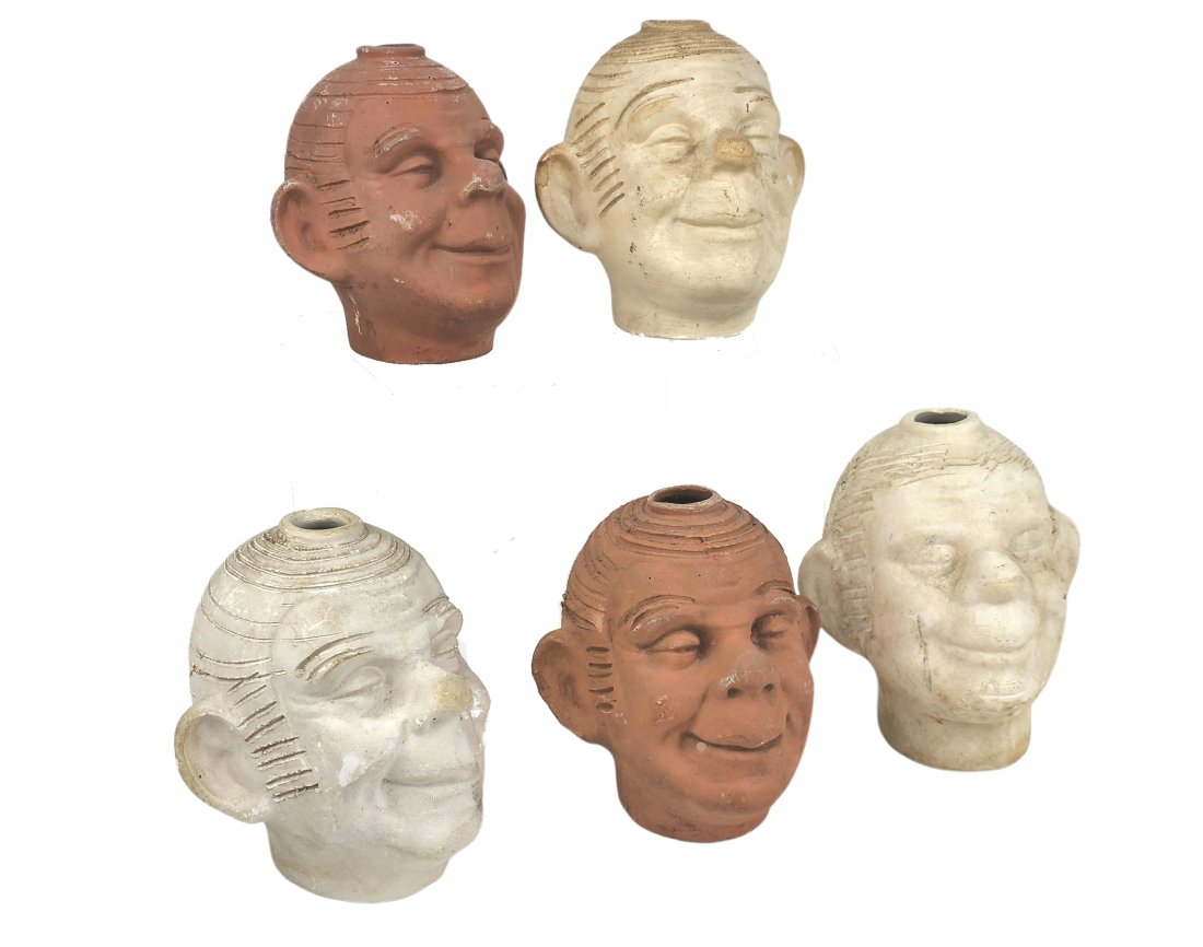 Vintage Chia Head Man Bust Group (1 of 5)