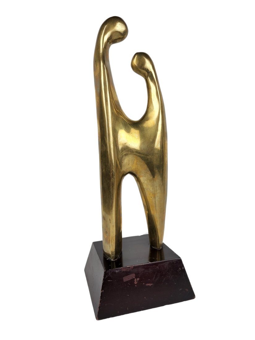 Brasss Stylized Two Figure Sculpture (1 of 6)
