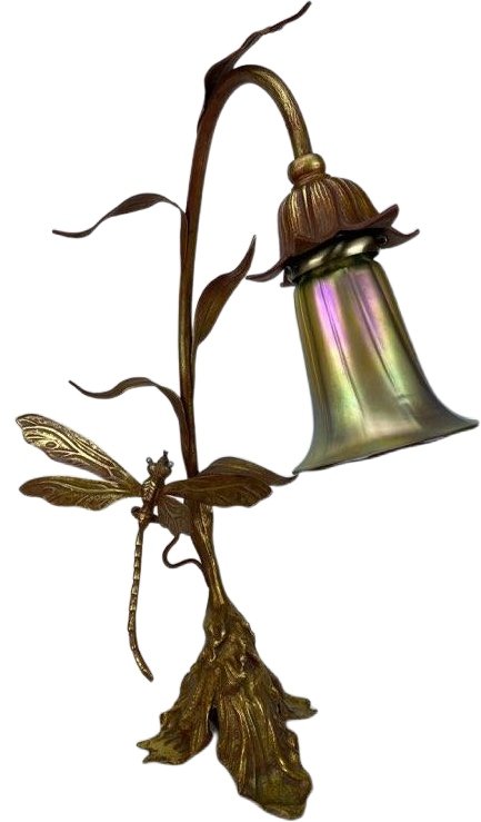 Art Nouveau Style Bronze Dragonfly Lamp (1 of 4)