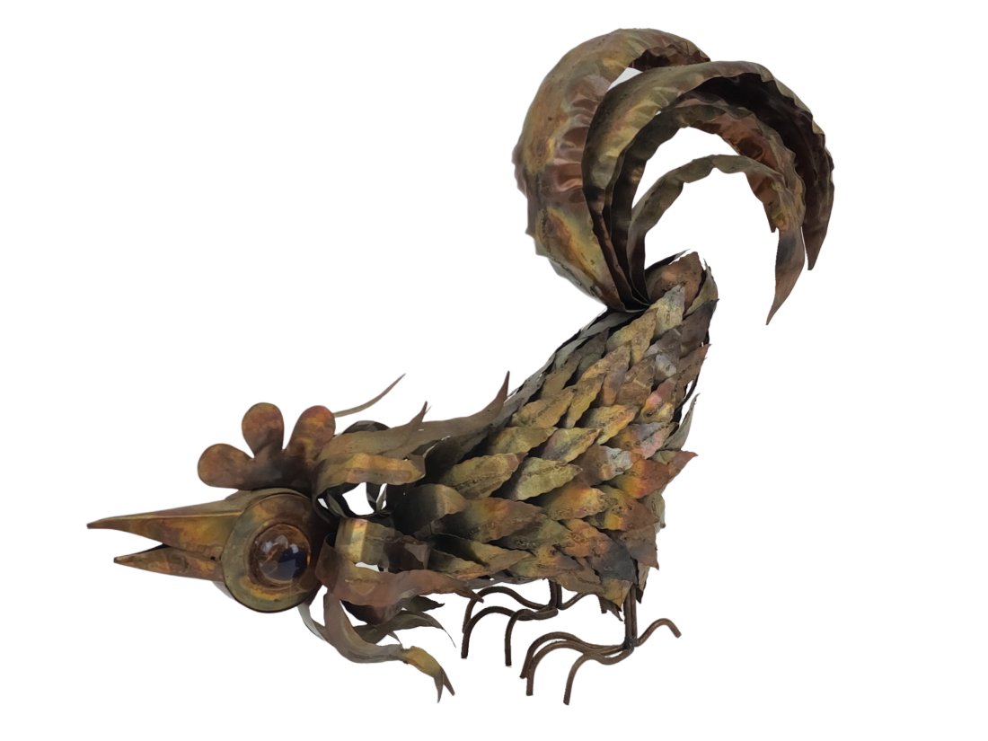 Curtis Jere Style Brass MCM Rooster Sculpture (1 of 4)