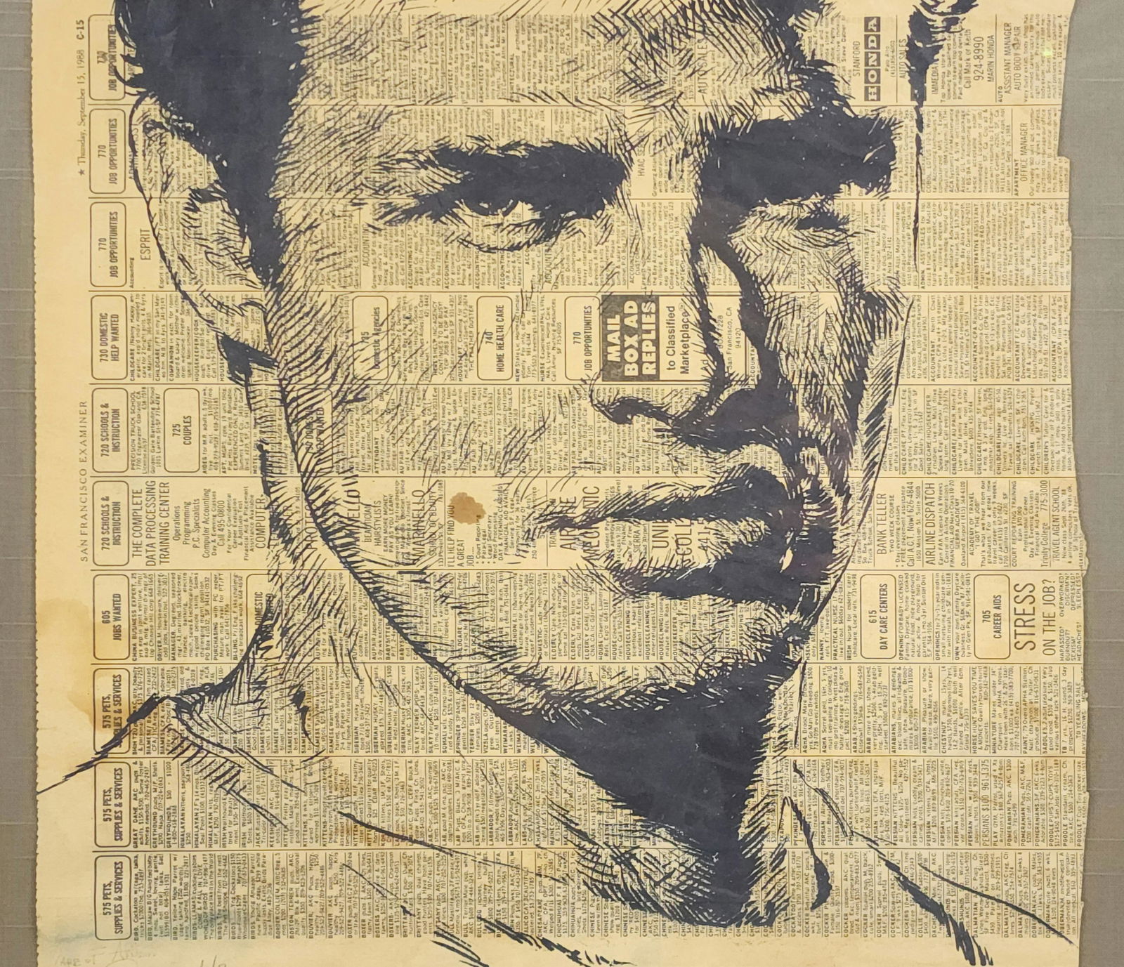 Abdon Romero Newspaper Marlon Brando Sketch Pop Art (1 of 6)