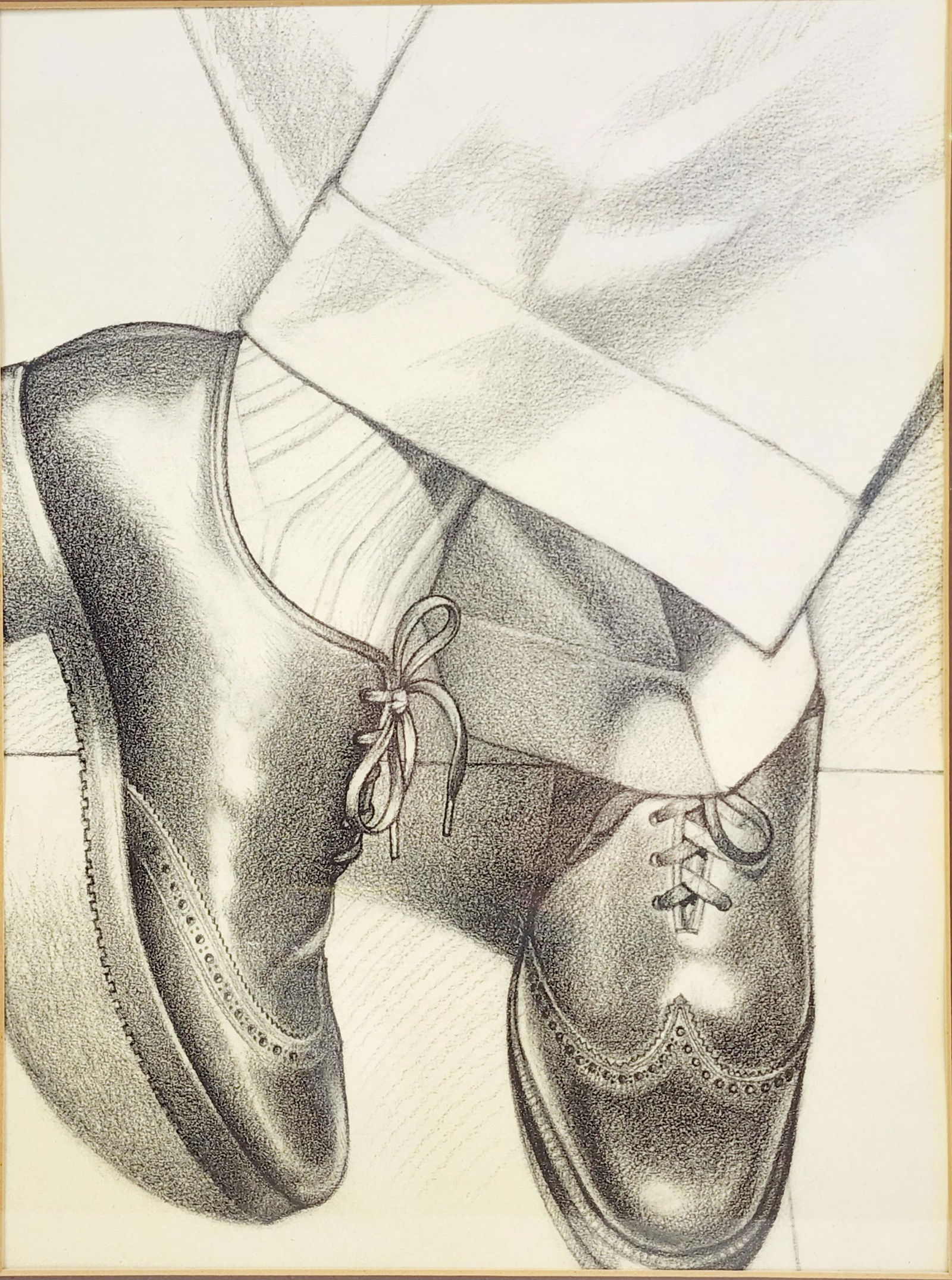 Vintage Wingtip Dress Shoes Art Sketch Framed (1 of 5)