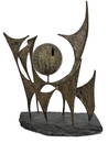 1960s Bronze Brutalist Orb Sculpture MC