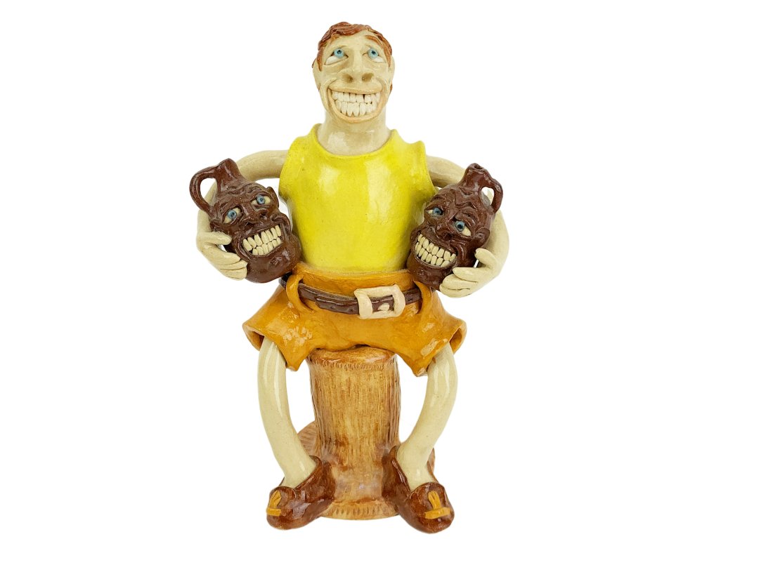 Stacy Lambert Folk Art Pottery Face Jug Man (1 of 7)