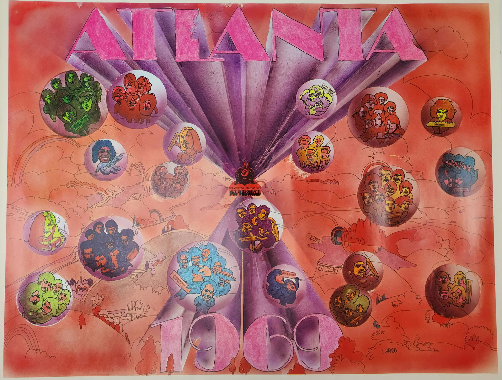 1969 Atlanta Pop Festival Concert Poster (1 of 9)