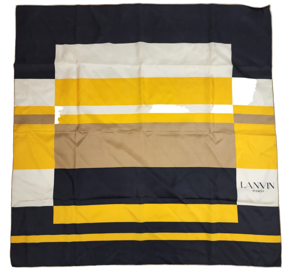 Vintage LANVIN Paris Modernist Geometric Silk Scarf (1 of 6)