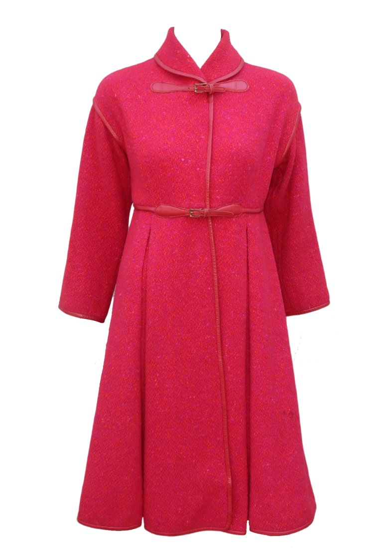 Bonnie Cashin Tweed Coat With Leather Trim, 1960's (1 of 11)