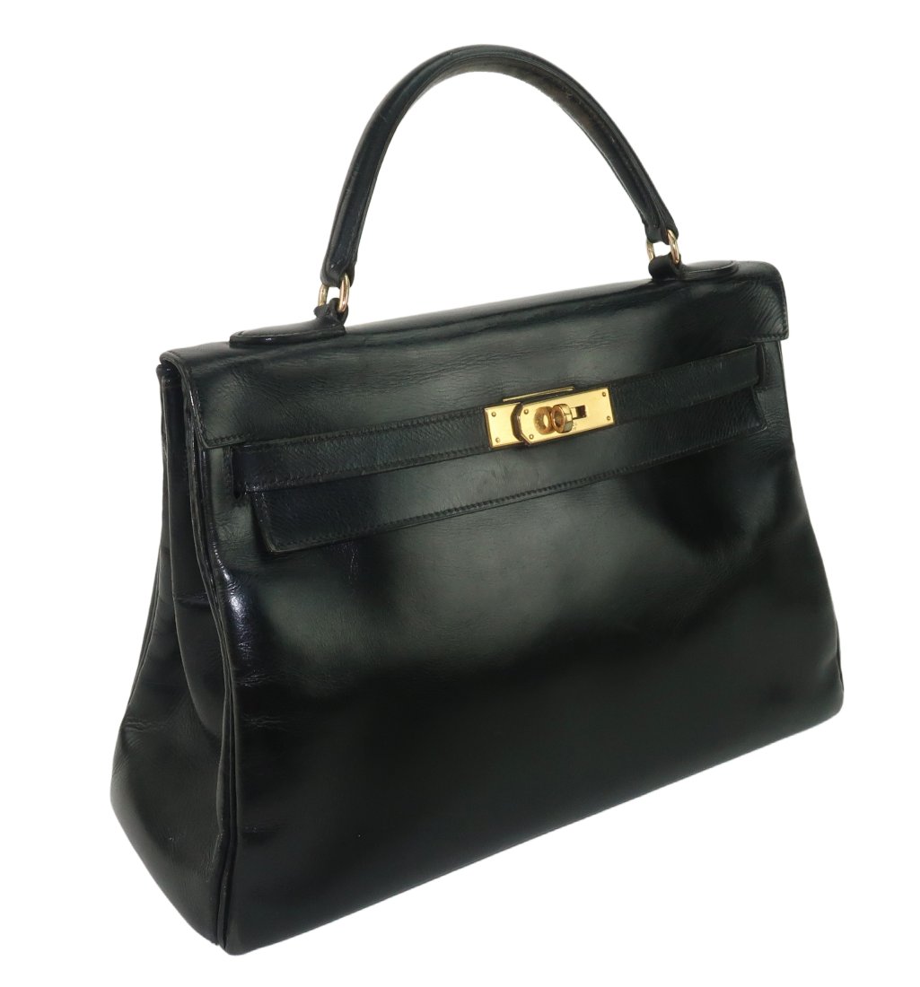 Hermes Black Leather Kelly Handbag, 1957 (1 of 17)