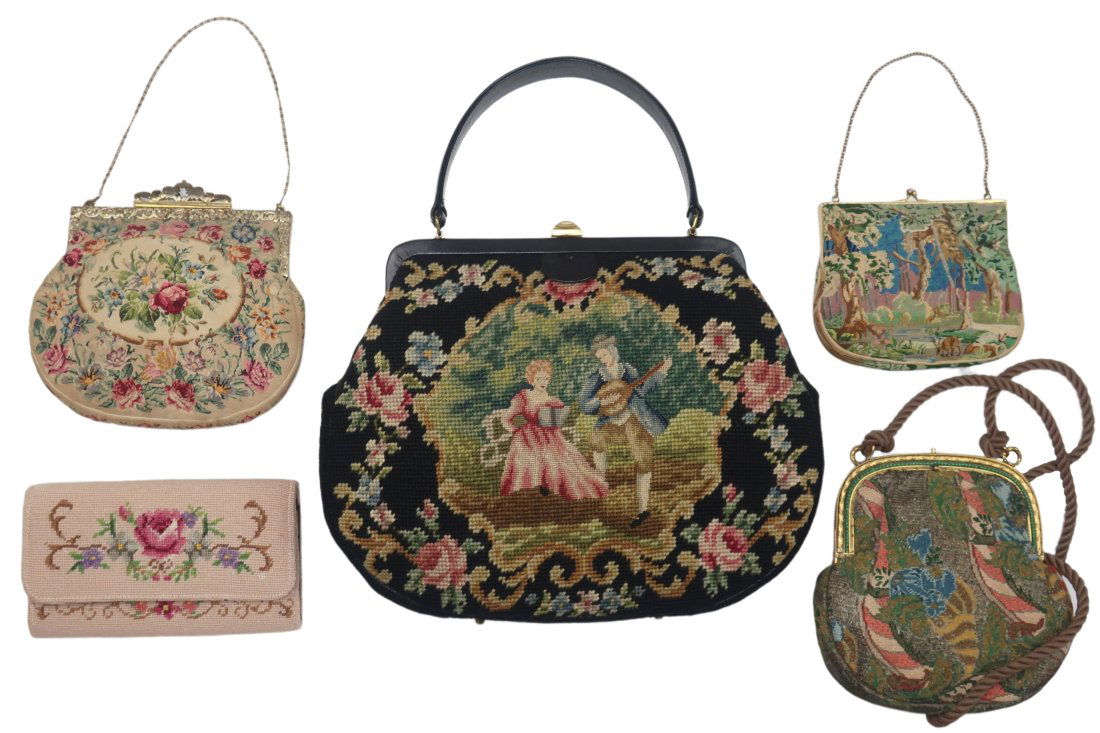 Five Vintage Needlepoint & Petit Point Handbags Including France & Austria (1 of 20)