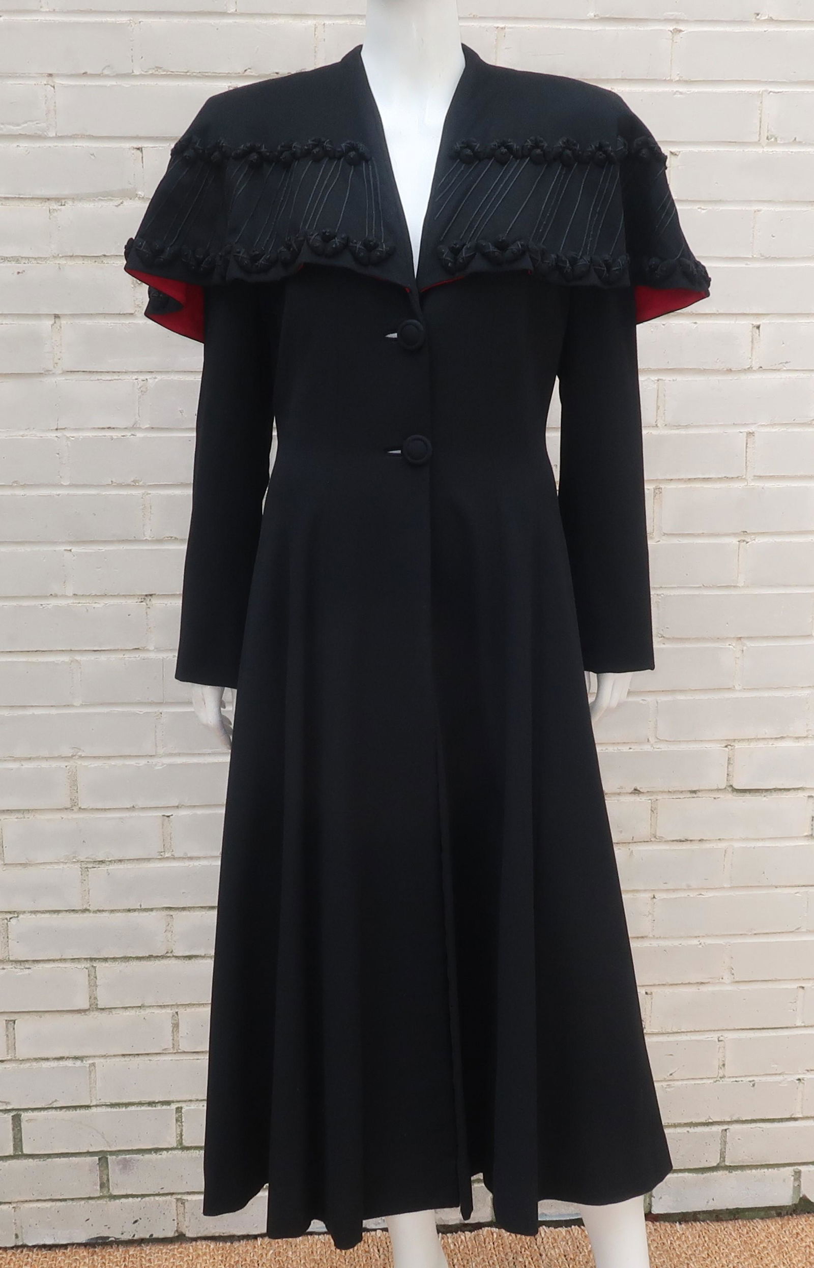 Eisenberg Victorian Style Capelet Princess Coat, 1940s (1 of 10)