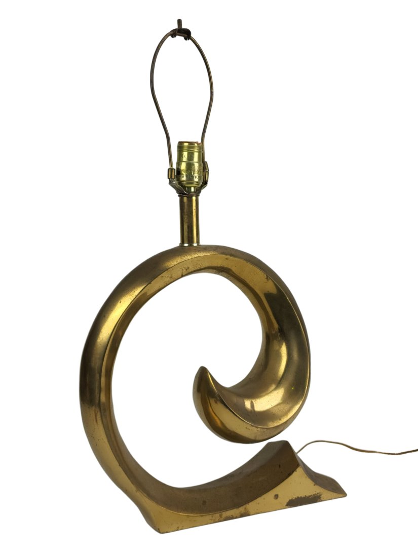 Vintage Pierre Cardin Style "Swoosh" Brass Table Lamp (1 of 9)