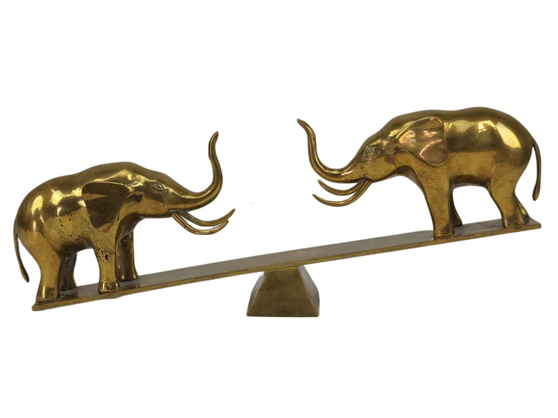 Dolbi Cashier Brass Elephant Scale Sculpture (1 of 8)