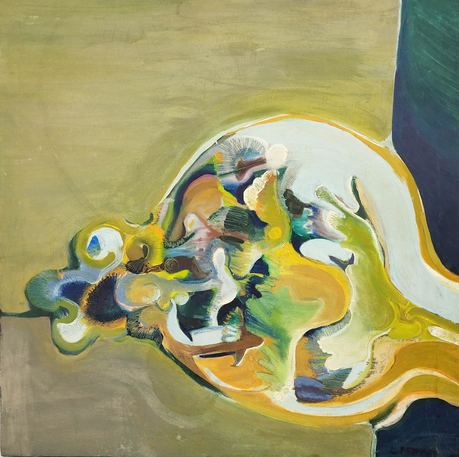 Vintage Mid Century Abstract Painting Signed (1 of 7)