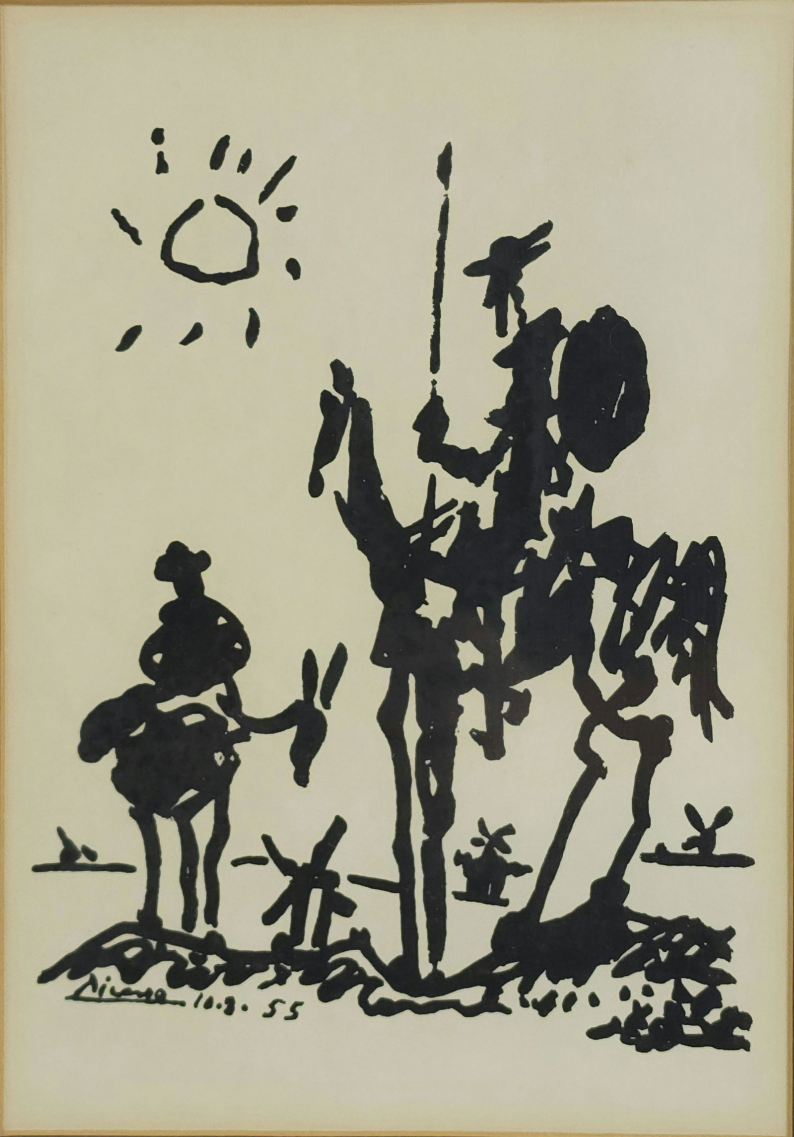 Vintage Pablo Picasso Don Quixote Lithograph Print (1 of 5)