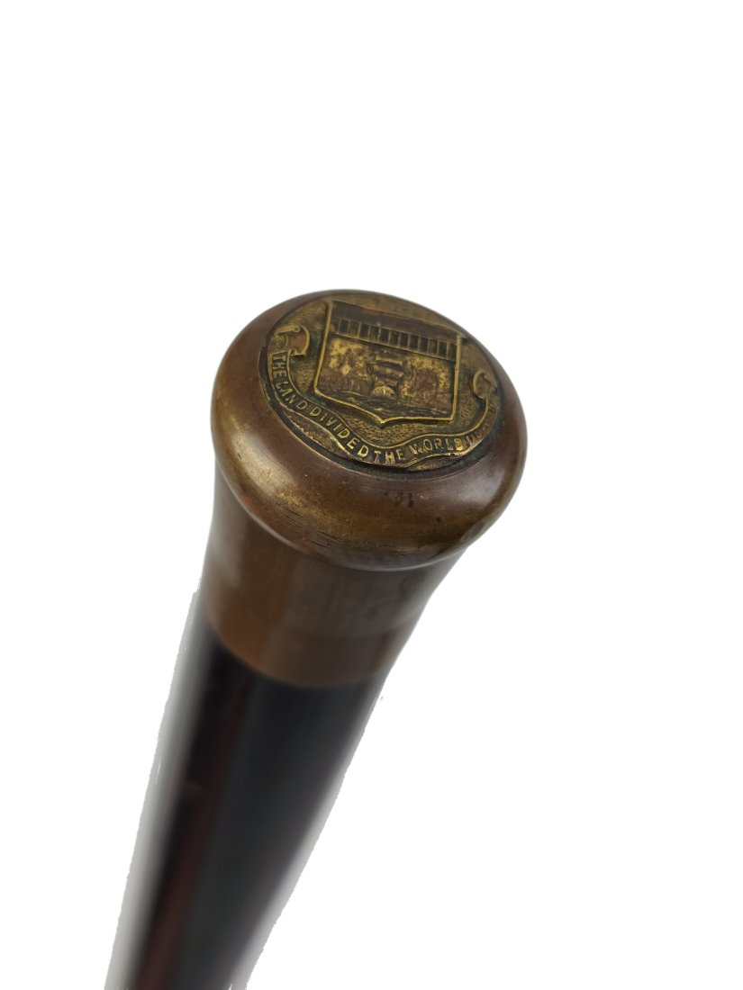 Antique Panama Canal Bronze & Exotic Wood Cane (1 of 7)