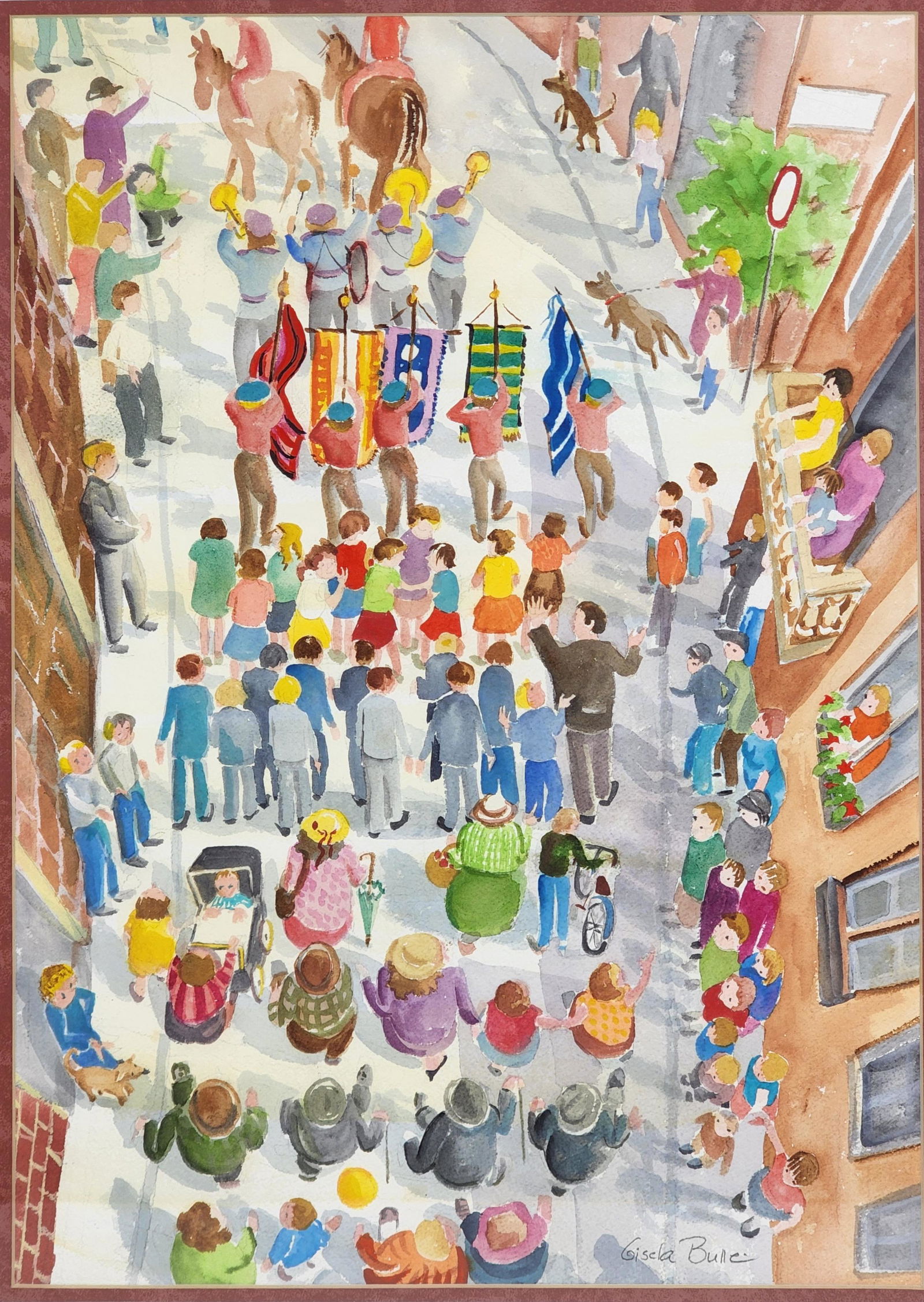 Parade Scene' by Gisela Bulle (1937-2011) American Artist (1 of 6)